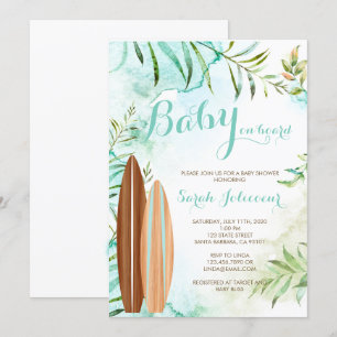 Bebé a bordo de la invitación de Baby Shower para
