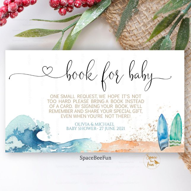 Bebé a bordo de la tarjeta de presentación de soli (Baby on Board,book for baby,baby shower card,Request Enclosure Card,Baby Shower Boy,Under the Sea bo)