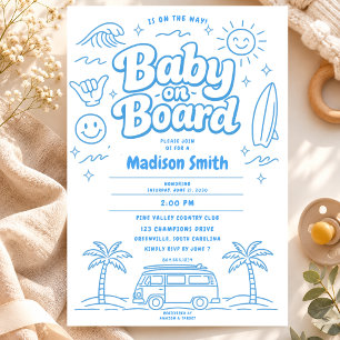 Bebé a bordo Playa Surf Invitación de Baby Shower