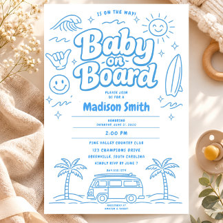 Bebé a bordo Playa Surf Invitación de Baby Shower