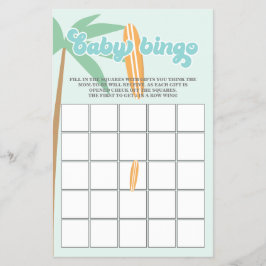 Bebé a bordo Surfing Baby Shower Bingo Flyer
