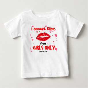 Bebé Acepto Besos Solo de Niñas - Camiseta para Niño Pe