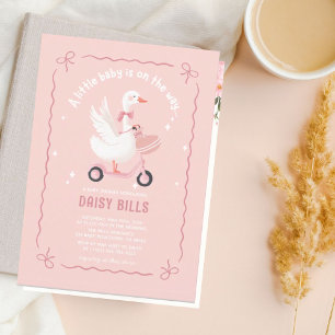 Bebé adorable en camino invitación para baby showe