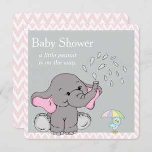 Bebe Adorable Invitación Baby Shower a Elephant