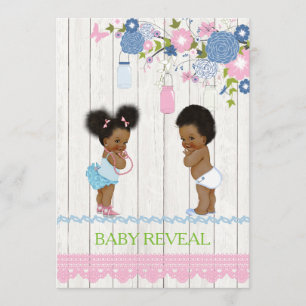 Bebé afroamericano revela invitación a Baby Shower