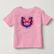 Alas de Mariposa Corazón Camiseta para Niños Peque