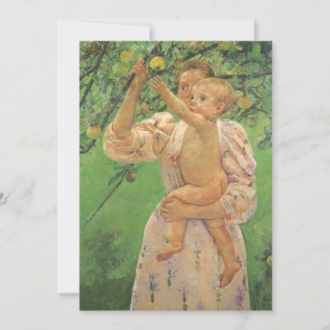 Bebé alcanzando una manzana de Mary Cassatt (Anverso)