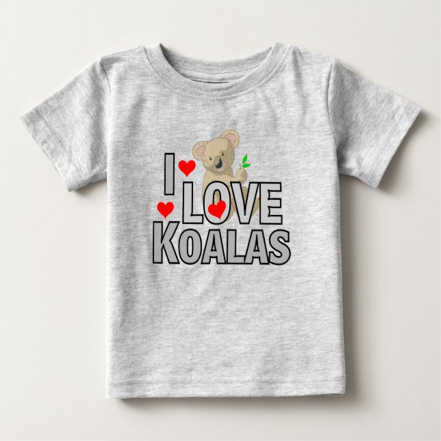 Bebé Amo el niño de las koalas/la camiseta de los niños (Anverso)