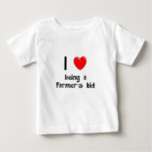 Bebé Amo el ser camiseta del niño de un granjero