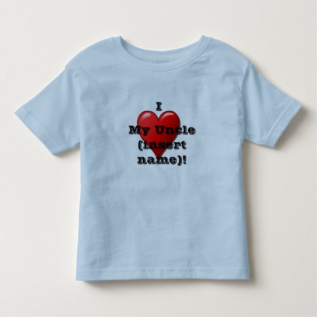 Bebé Amo la camiseta de corazón de mi tío (nombre) niño (Anverso)
