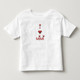Bebé Amo la camiseta de la camiseta del niño MIMI