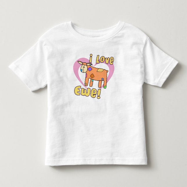 Bebé Amo la camiseta de la oveja (Anverso)