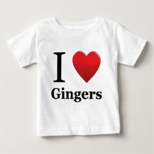 Bebé Amo la camiseta de los jengibres