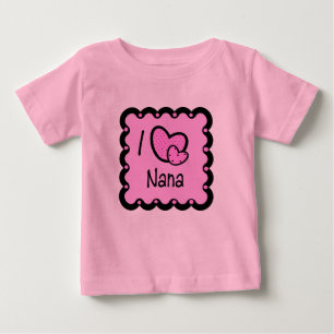 Bebé Amo la camiseta linda de Nana
