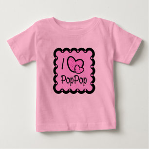 Bebé Amo la camiseta linda de PopPop