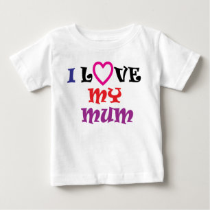 Bebé Amo mi camiseta de la mamá
