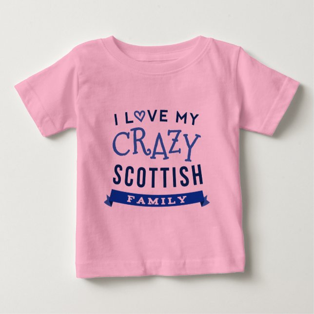 Bebé Amo mi identificación escocesa loca de la camiseta (Anverso)