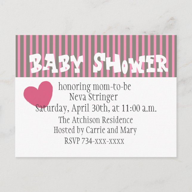 Bebé amor, Baby Shower Post Card Invitación (Anverso)