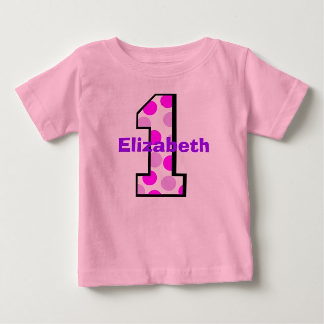 Bebé Añadir el nombre de su hijo a la primera camiseta  (Anverso)