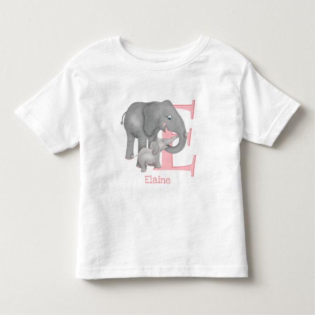Bebé Animal ABC E es para camiseta de elefante (Anverso)