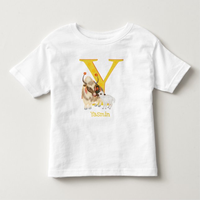 Bebé Animal ABC Y es para camiseta de yak (Anverso)