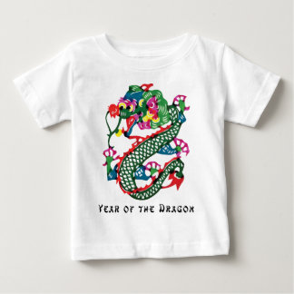 Bebé Año del corte del papel de la camiseta del dragón