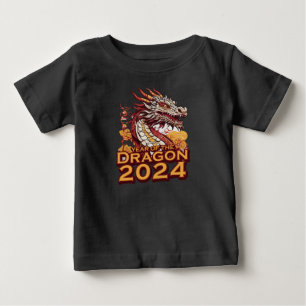 Bebé Año del dragón 2024 camiseta negra de bebé, Dragon