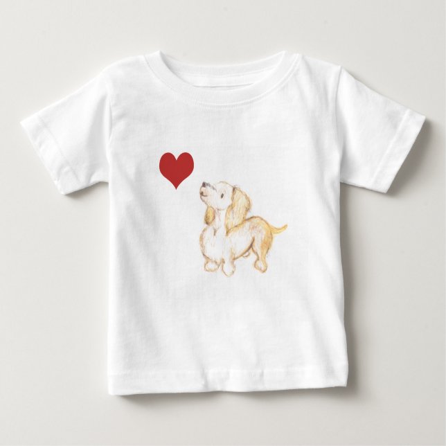 Bebé "Arte por camiseta de los childs del Dachshund del (Anverso)