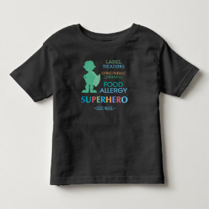 Bebé Aviso de alergía alimenticia camiseta de superhéro