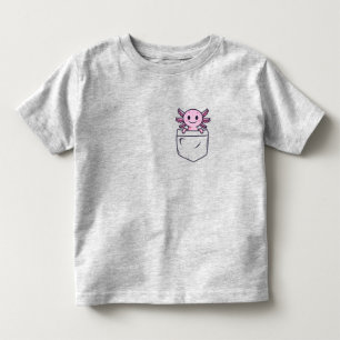 Bebé Axolotl lindo y gracioso en camiseta de bolsillo C