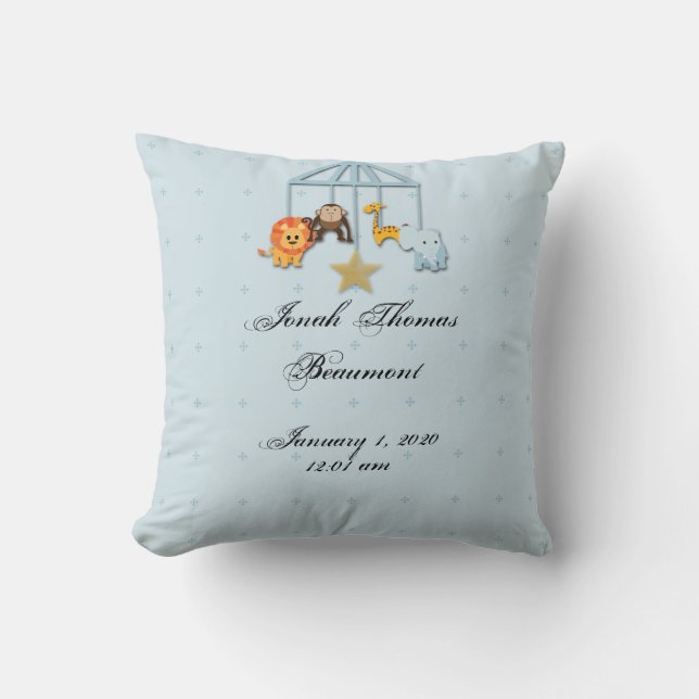 Bebé azul móvil para guardar almohada (Anverso)