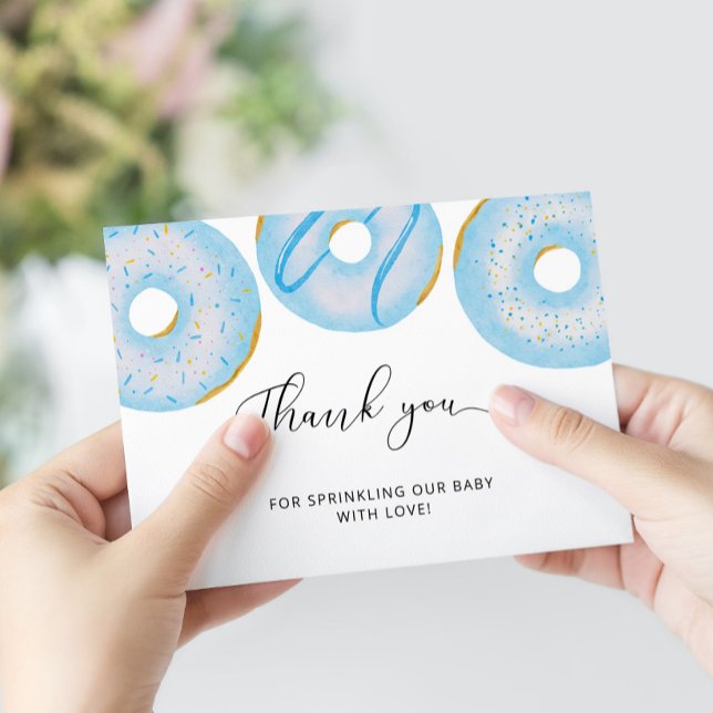 Bebé azul rociar donut tarjeta de agradecimiento (Subido por el creador)