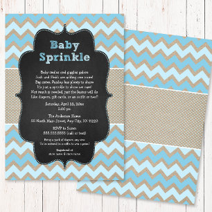 Bebé azul rustico Sprinkle Invitación / ducha de b