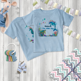 Bebé Azul salvaje, camiseta del fiesta de aventuras oce