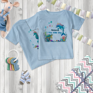 Bebé Azul salvaje, camiseta del fiesta de aventuras oce