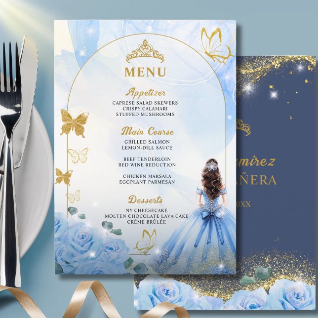 Bebé Azul Vestido Princesa Quinceanera Menú de cum (Subido por el creador)