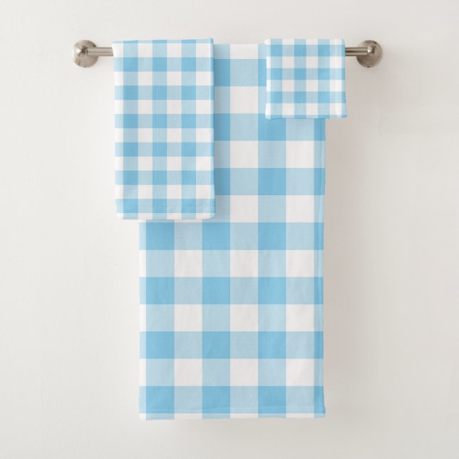 Bebé azul y blanco grande de tamaño Gingham Checks (In situ)