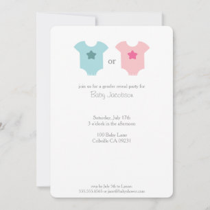 Bebé azul y rosa de traje de bodysuit Invitación r