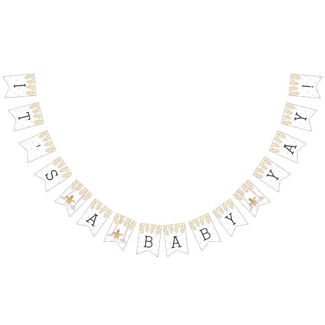 Bebé Baby Shower Gold Flamingo, Bandera Swallowtai (Todo)