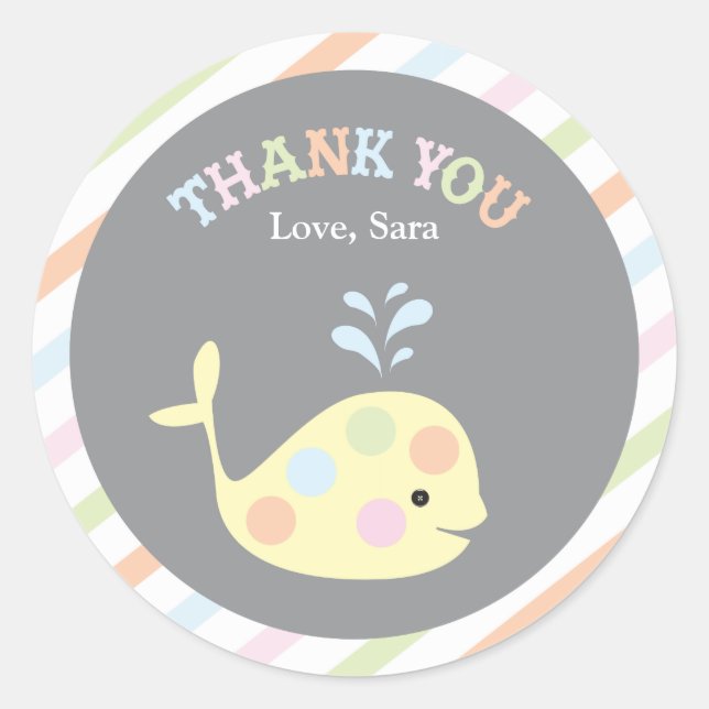 Bebé ballena | Pegatina a favor (Anverso)