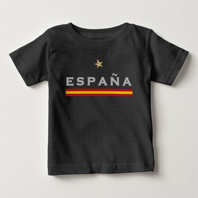 Bebé Bandera española de hinchas de fútbol de camiseta  (Anverso)