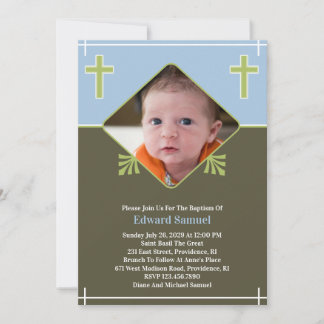 Bebé Baptismo Foto Invitación plana