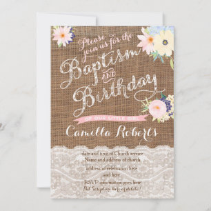 bebé bautismo e invitaciones de cumpleaños