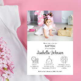 Bebé Bautizo Invitación Cute Bautismo Moderno