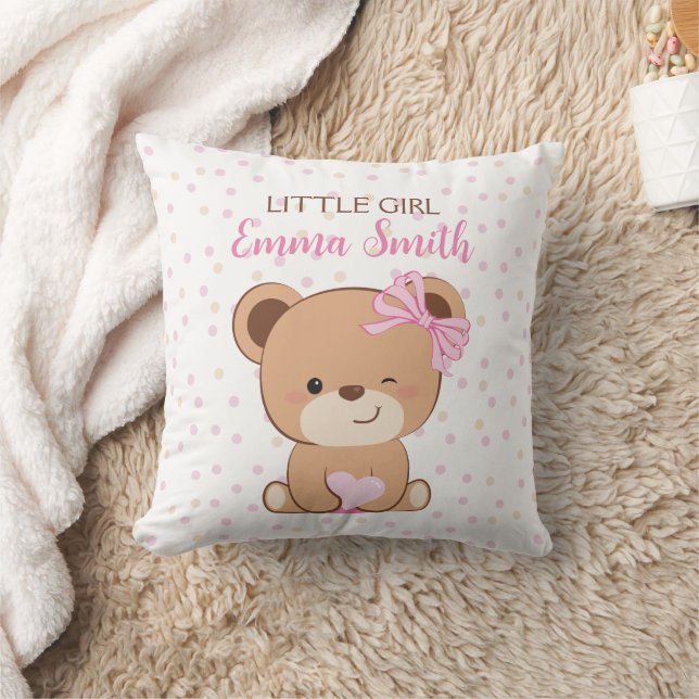Bebé Bear Cojín decorativo para Chica (Manta)