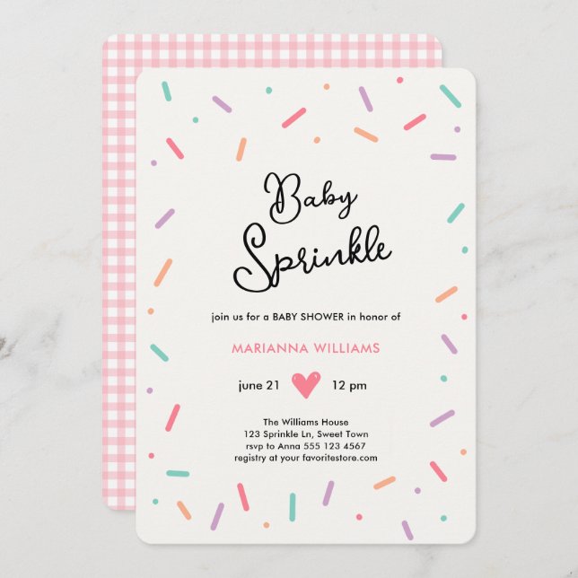 Bebé Bebé Sprinkle Invitación Baby Shower (Anverso / Reverso)