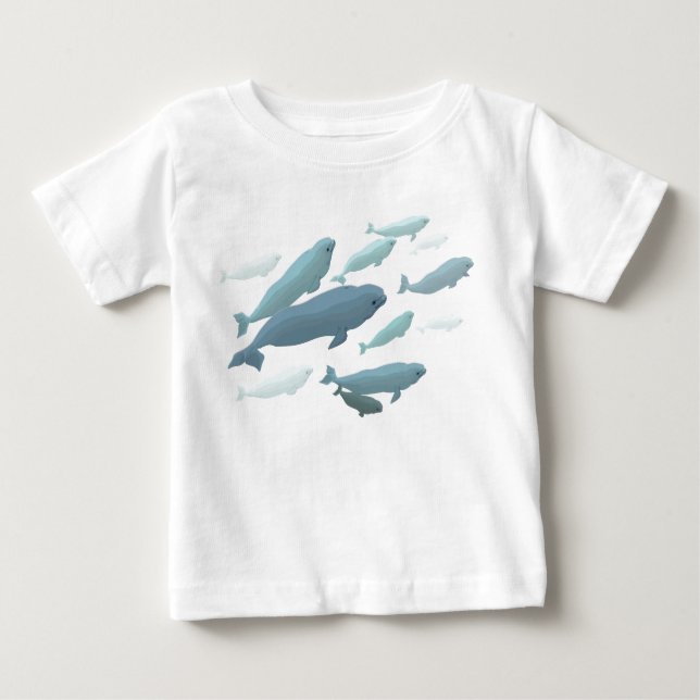 Bebé Beluga Camiseta de ballena Cute arte de balle (Anverso)