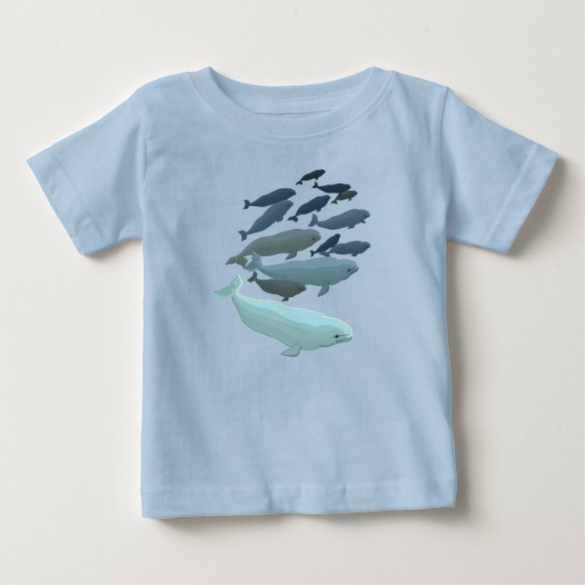 Bebé Beluga Camiseta de ballena Cute pequeño arte  (Anverso)