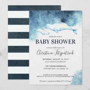 Bebé Beluga  Invitación de Baby Shower