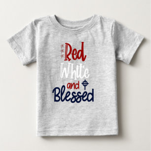 Bebé Bendita camiseta cristiana patriótica el 4 de jul